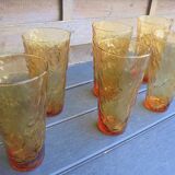 6 Vintage orangeade glasses