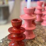 Red candlestick holder