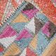 Colorful Vintage Runner Rug, Soft Pink Handmade Hallway Carpet, 82x334 Cm