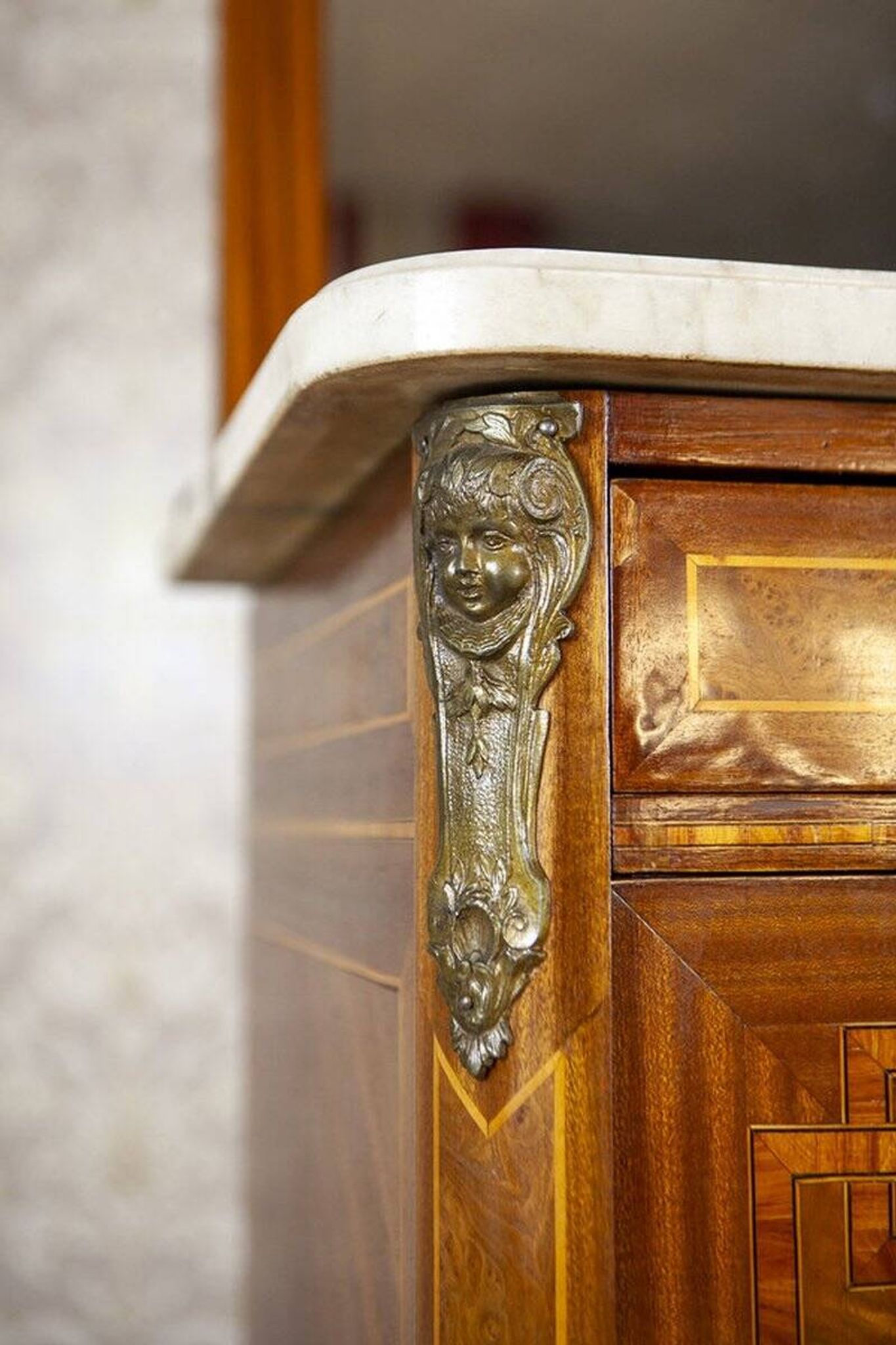 French Mahogany Buffet with Mirror, Late 19th Century