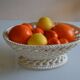 Woven ceramic oval fruit bowl or dish