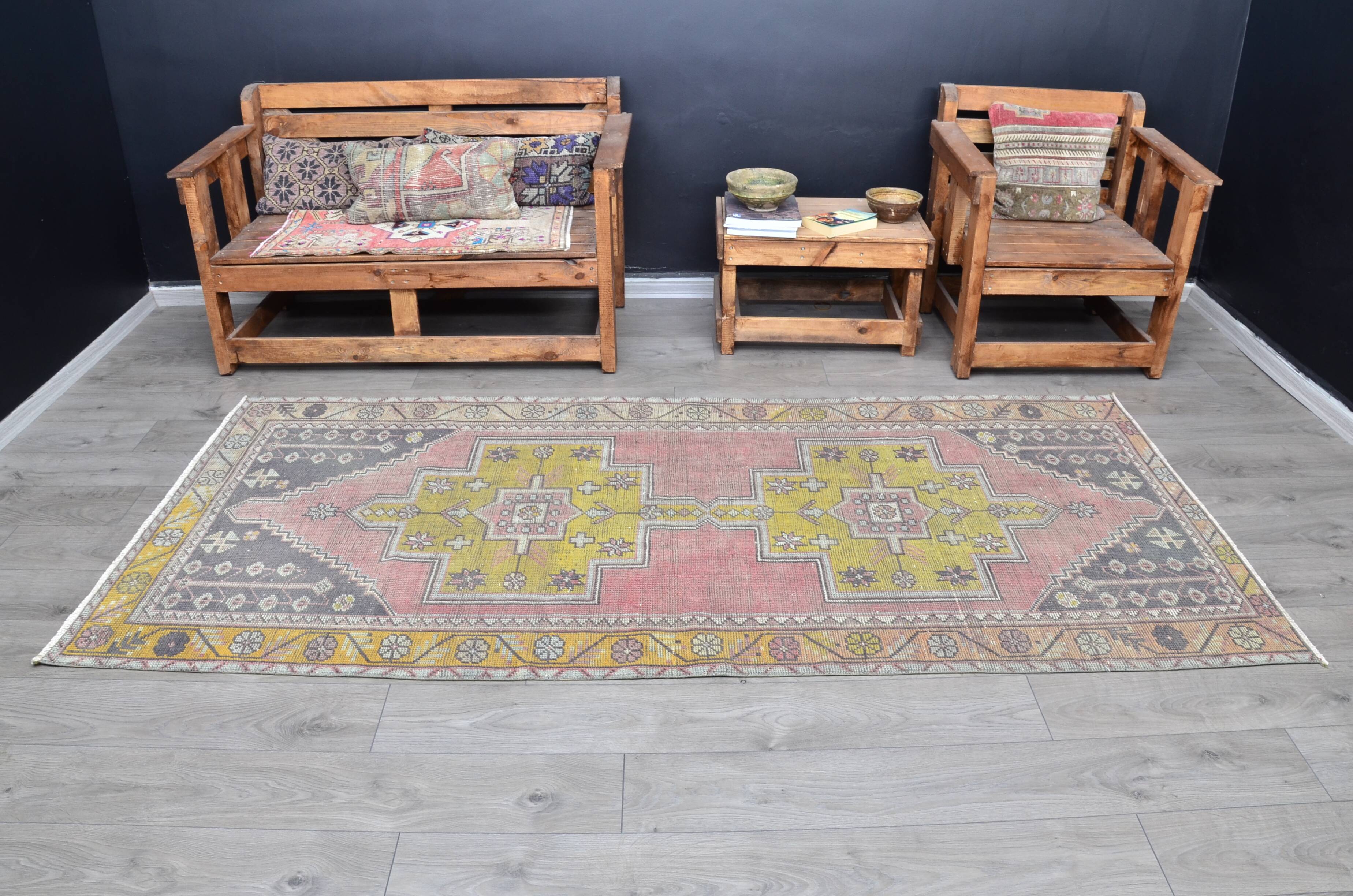 Colourful Oushak Vintage Floor Carpet sku 2508