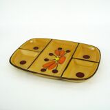 Ceramic compartmentalized dish - St-Clément France - vintage 70s