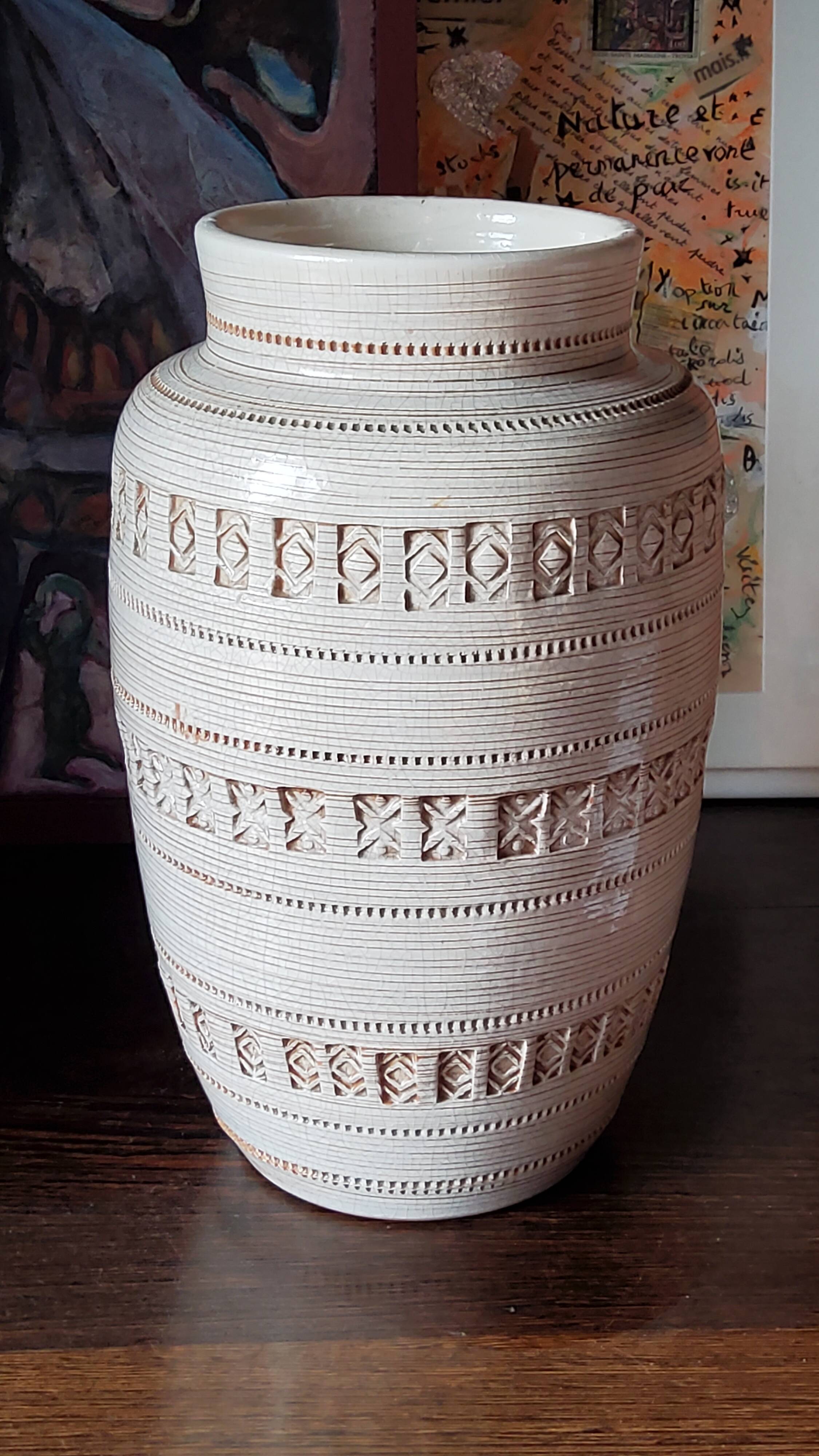 Ceramic vase by Aldo Londi for Bitossi 30cm 1950