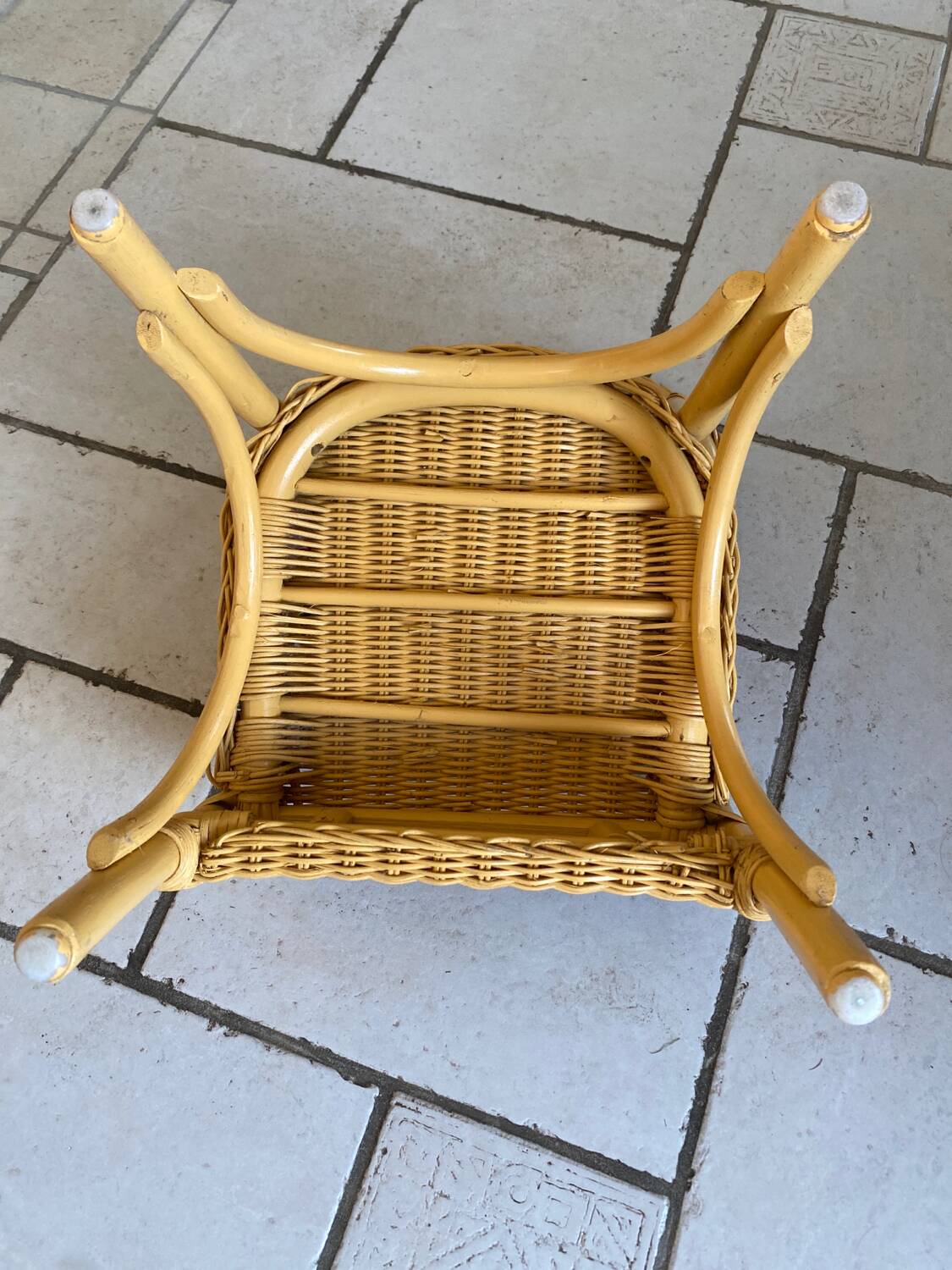 Fauteuil enfant en rotin vintage