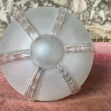 Frosted glass pendant light from the 1950s