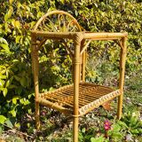 Vintage rattan bedside table