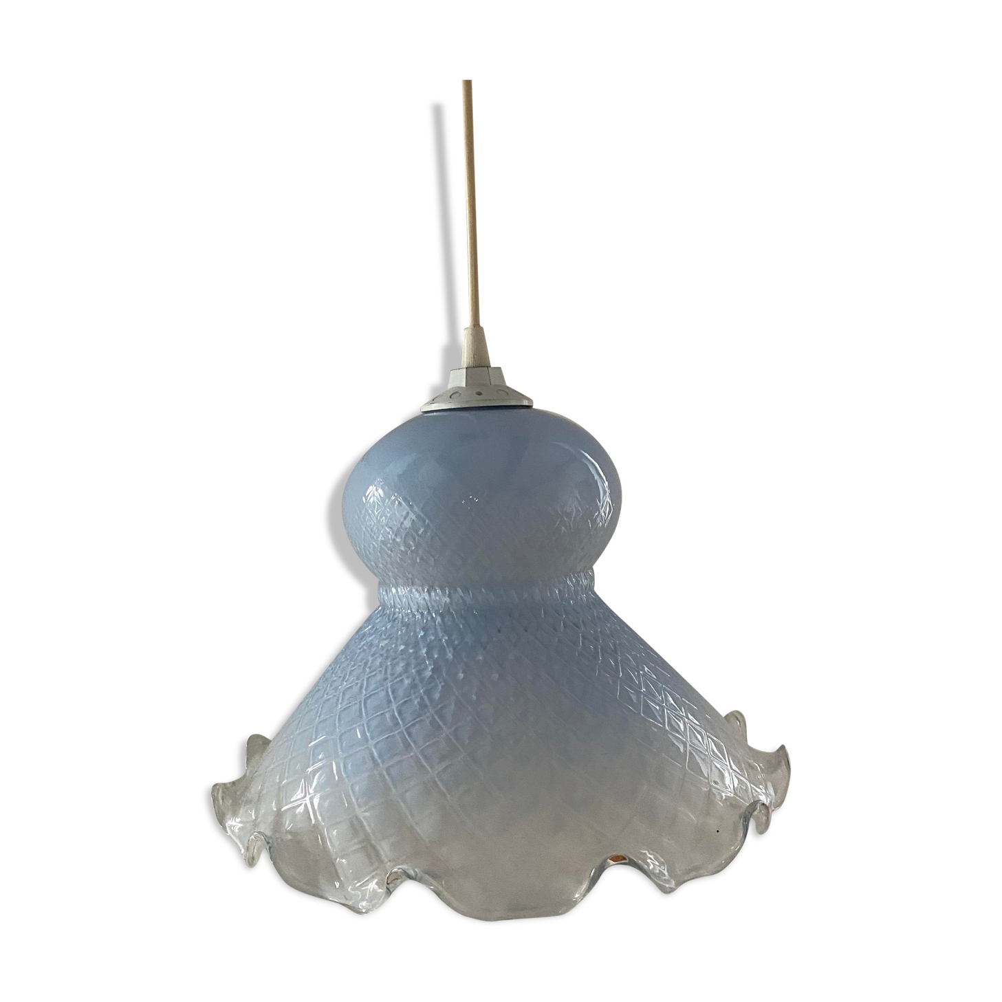 Blue glass suspension