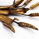 Gold leaf gilded metal wheat sheaf wall light 1950