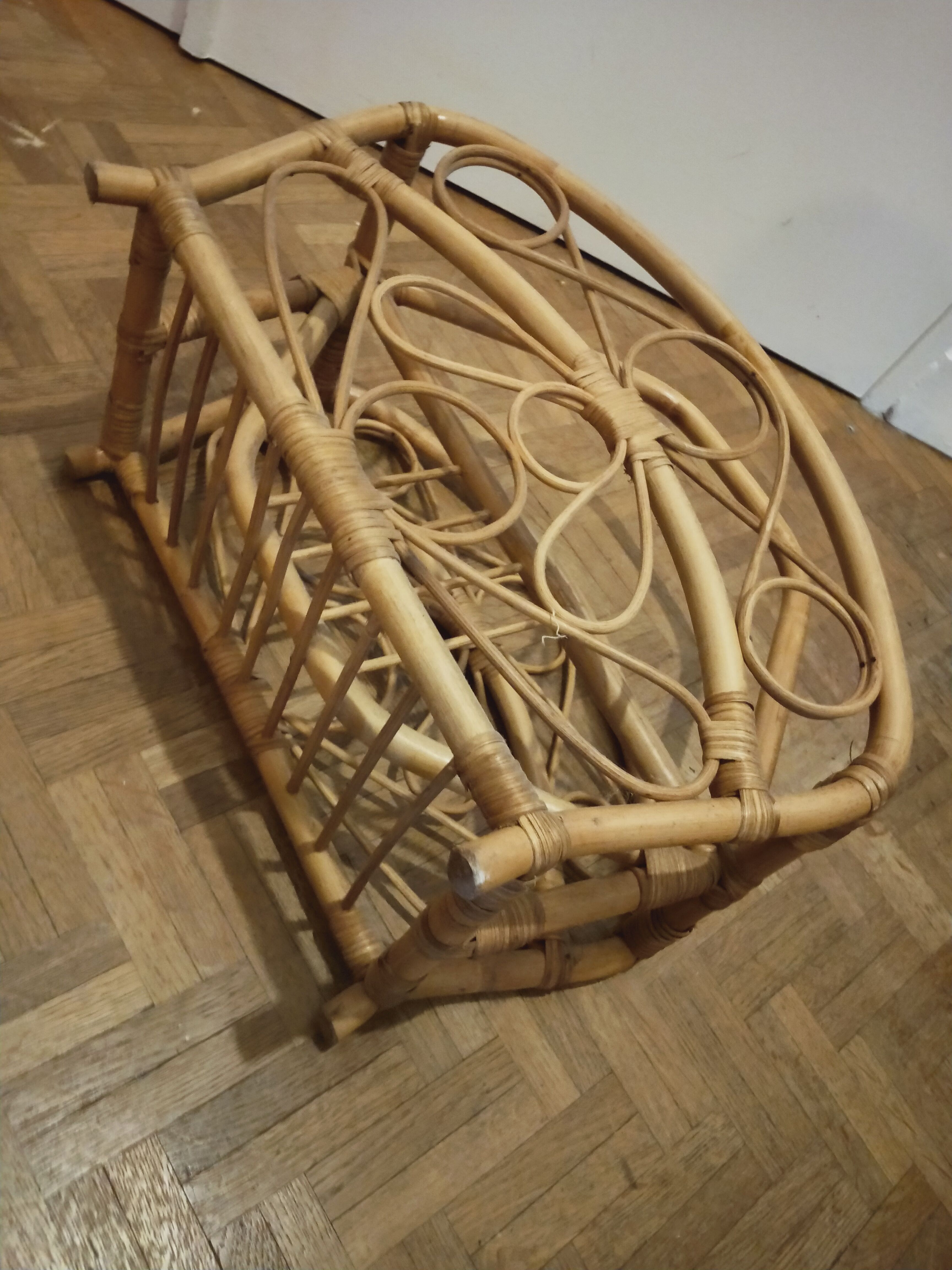 Rattan magazine holder