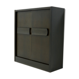 Brutalist Belgian Bar Cabinet in Dark Brown Stained Oak, 1970s