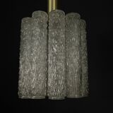 Pair of Murano glass and brass chandeliers