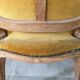 Vintage velvet convertible armchair mustard yellow