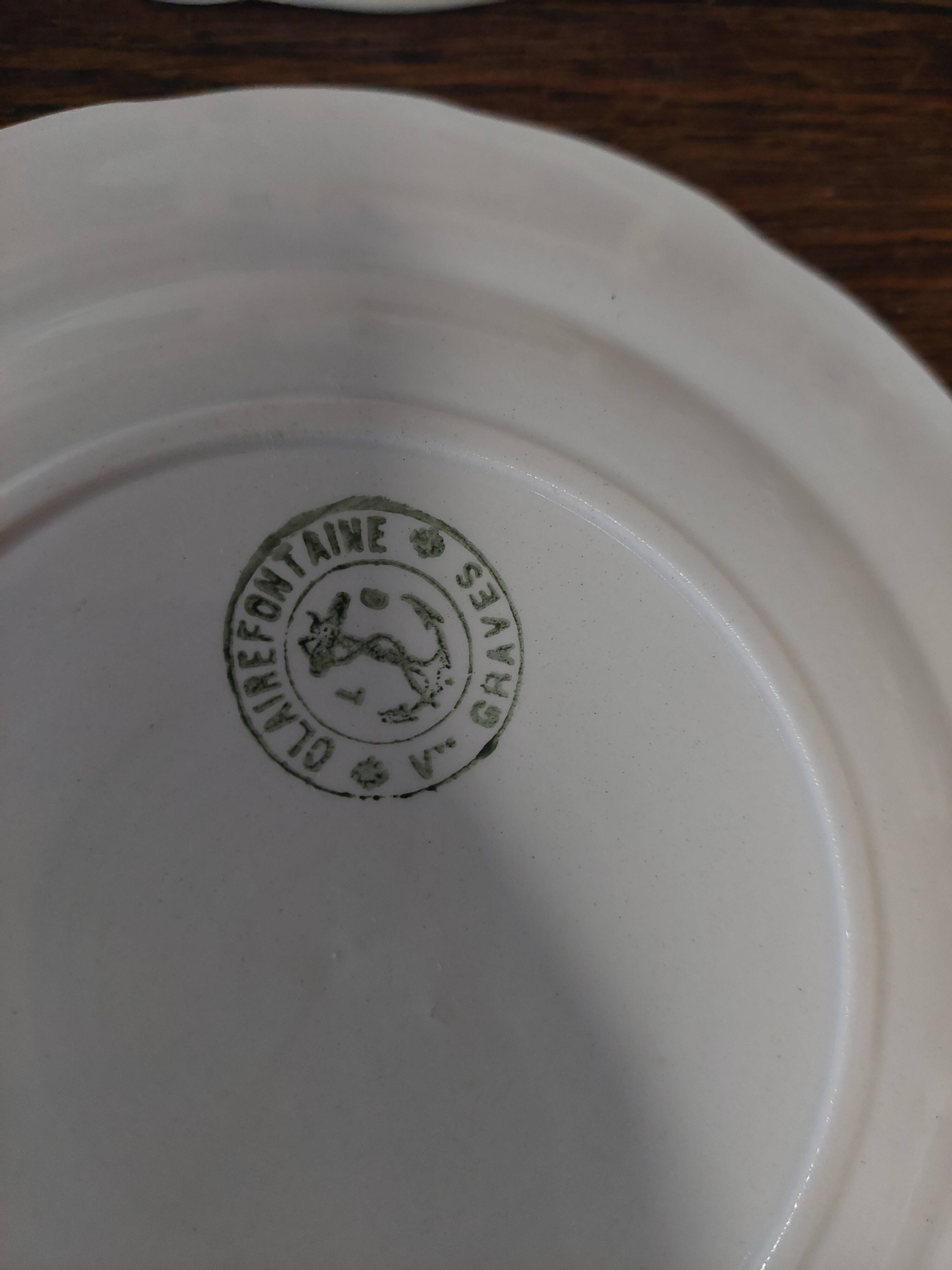 Dessert plates set of four Clairefontaine pear barbotine