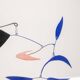Olivier Vonet Sculpture in black, blue, and red lacquered metal. Contemporary.
