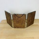 Triptych barber mirror, beveled glass, vintage