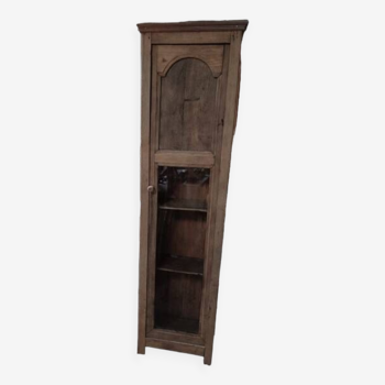 Armoire étagère vitrine bois massif porte vitrée aéro-gommé