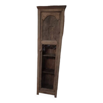 Armoire étagère vitrine bois massif porte vitrée aéro-gommé