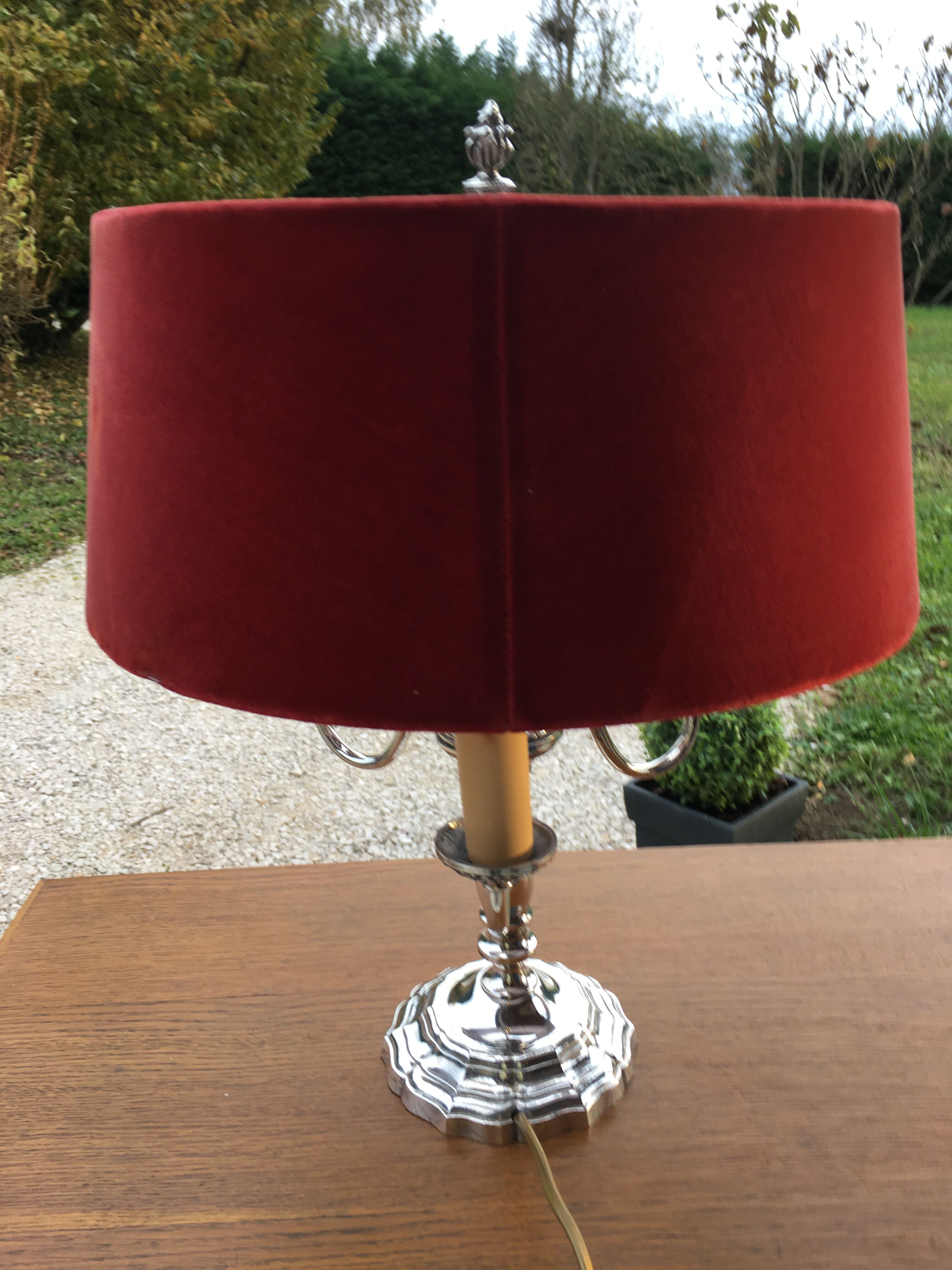 Silver hot water bottle lamp