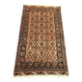 Old faded terracotta rug | Turkmen tribal wool rug