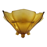 Art Deco glass picflower vase