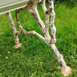 Banc de jardin avec pieds en fonte ancien