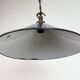 Industrial British Dark Blue Enamel Factory Pendant Lamp, 1950s