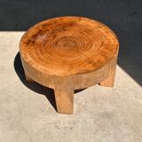 Quadripod coffee table in solid wood monoxyl natural color (dark)