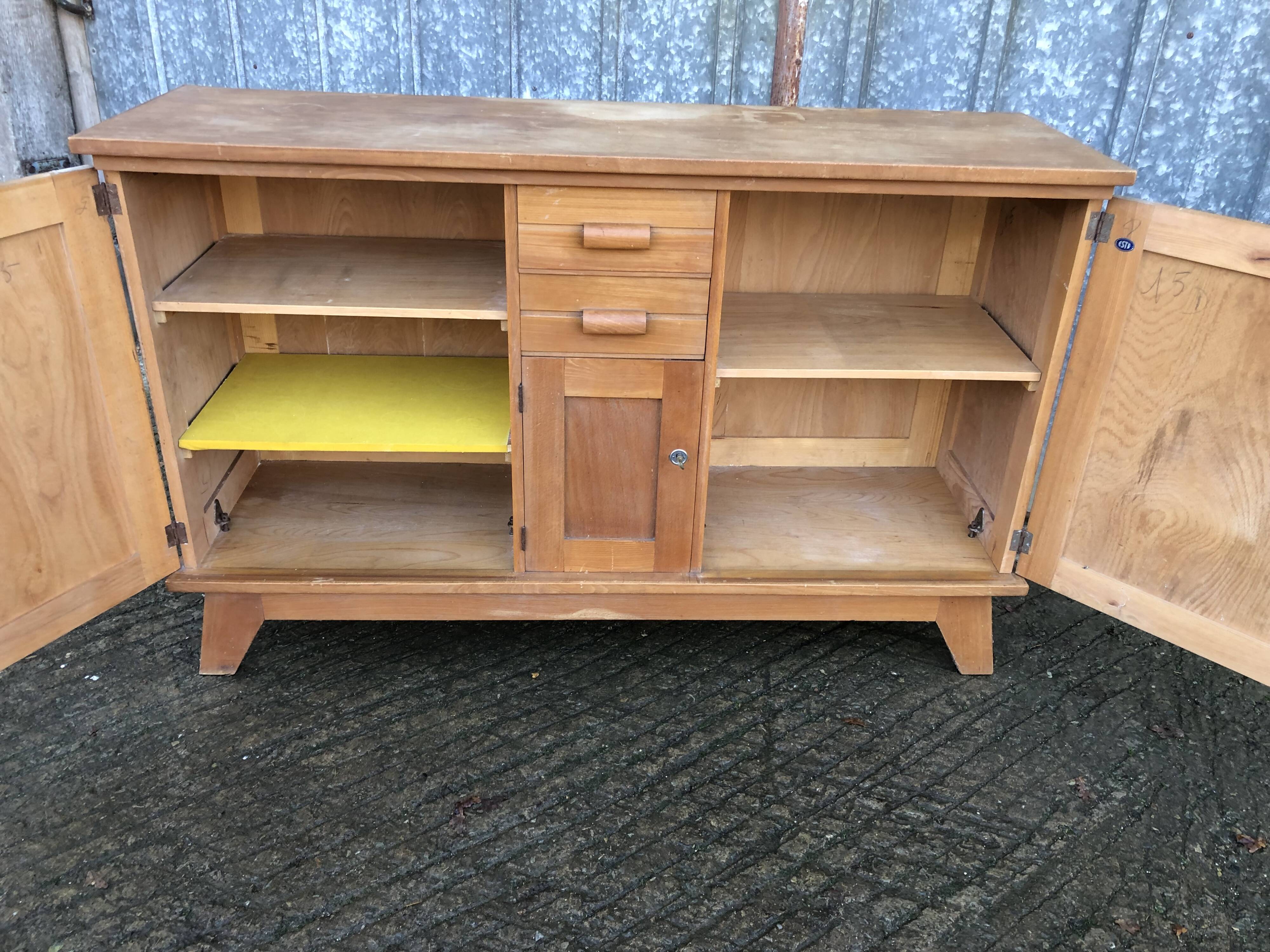 Buffet René Gabriel en hêtre et cp hêtre d’époque reconstruction