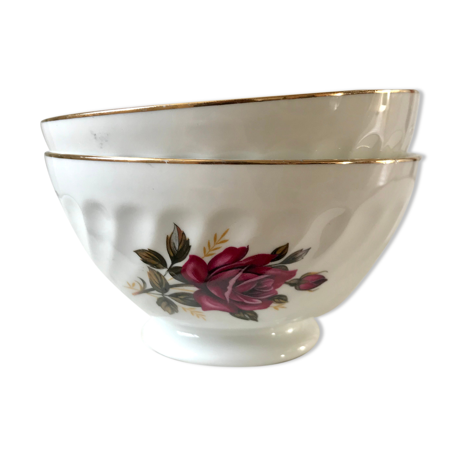 Duo de bols à fleurs vintage