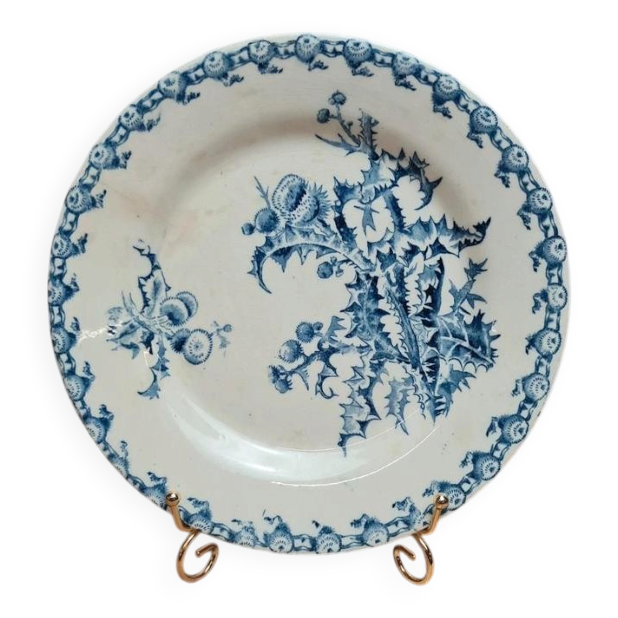 Antique Gien plate model Chardon Terre de Fer