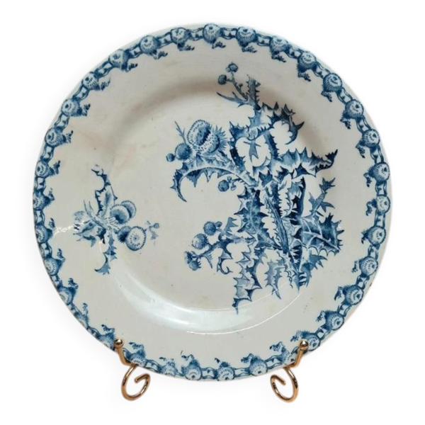 Assiette ancienne Gien modèle Chardon Terre de Fer
