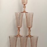 Vintage Rosaline Champagne Flutes