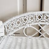 White wicker peacock shelf