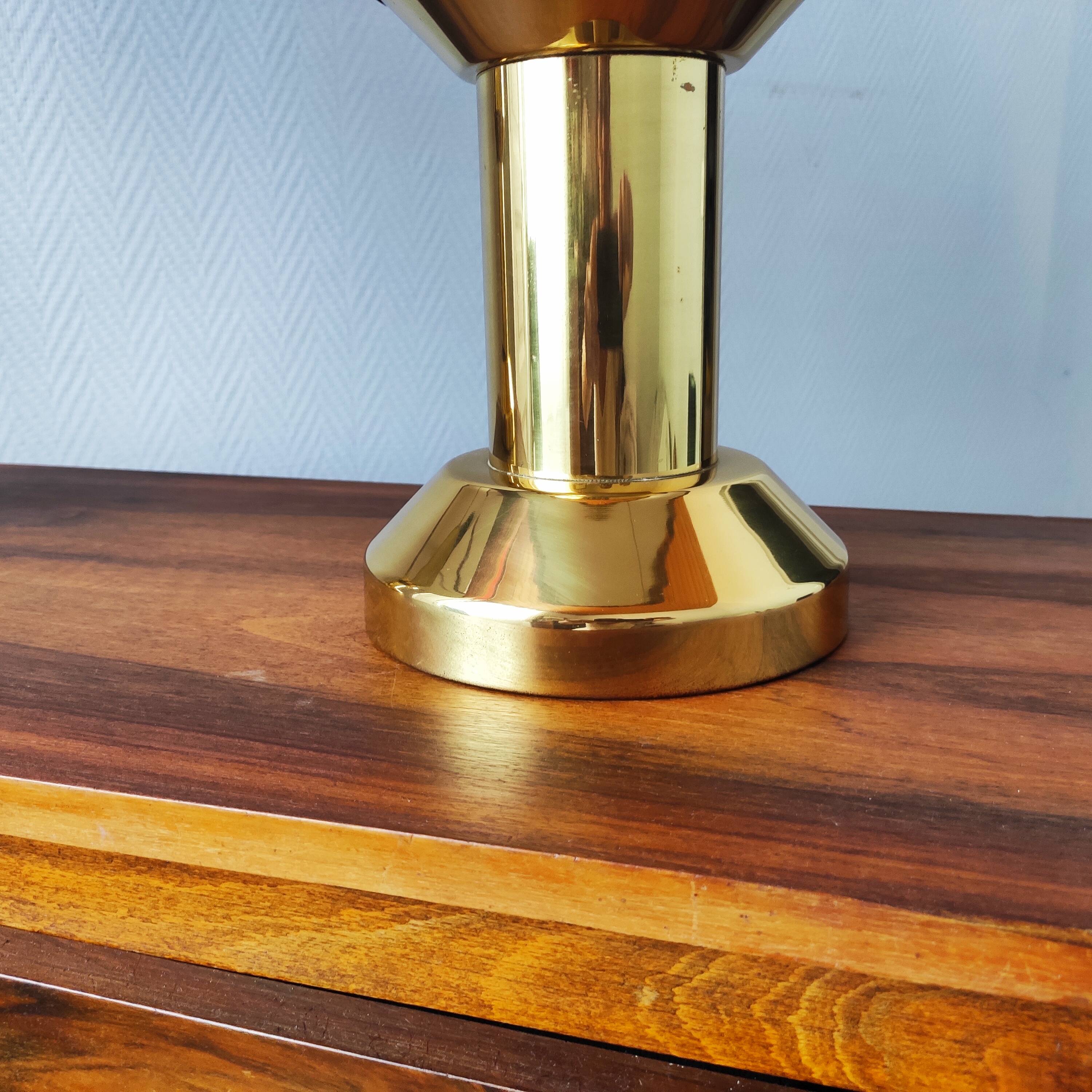 Pair of large vintage 1970s brass living room lamps