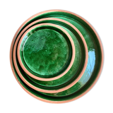 Set of 3 green glazed terracotta plates