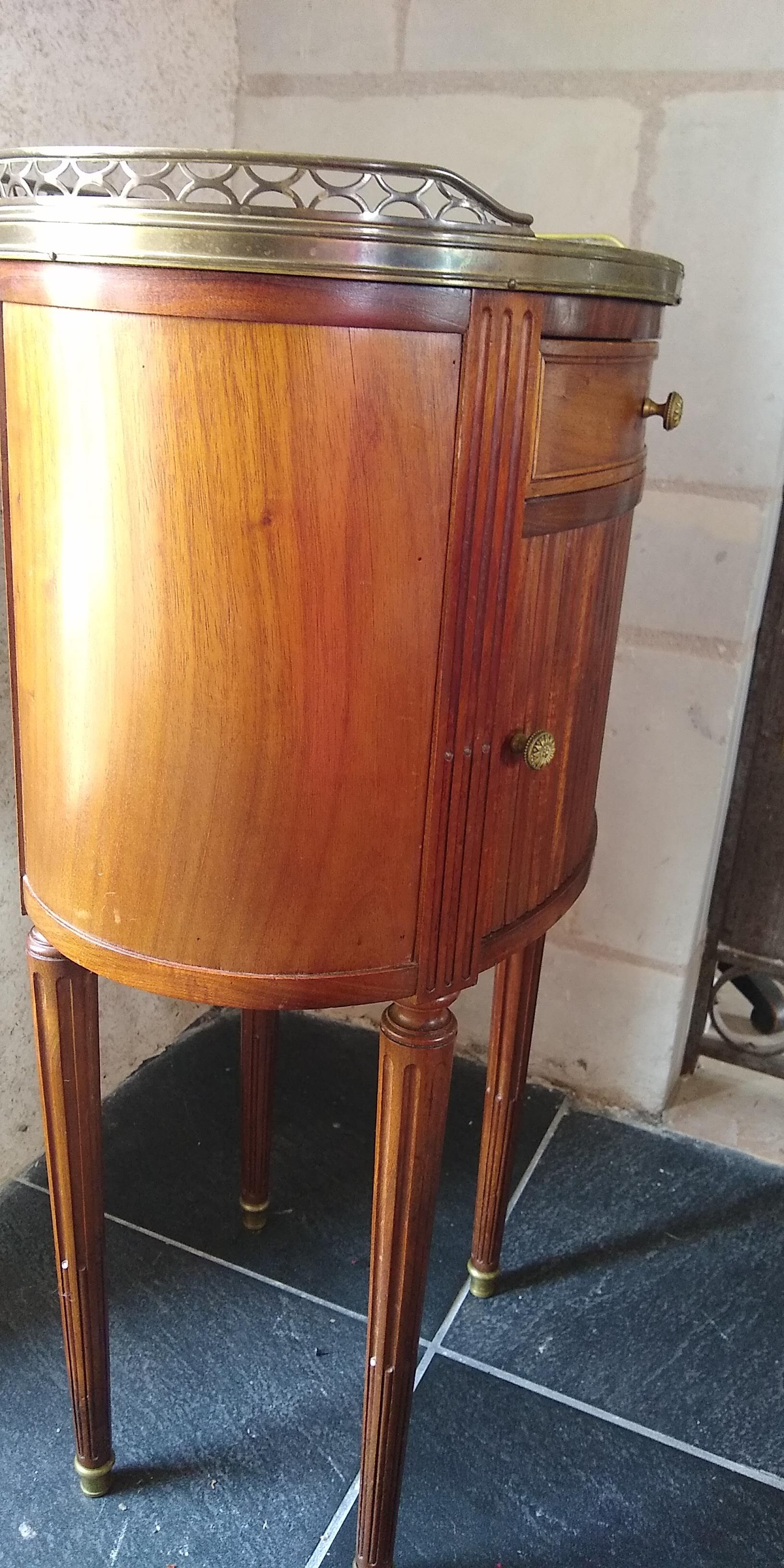 Louis XVI style drum bedside table