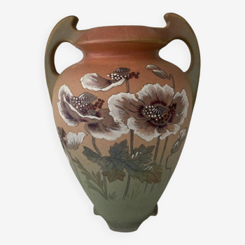 Vase Art Nouveau Jugenstil Décors Émaillés et peint 1900