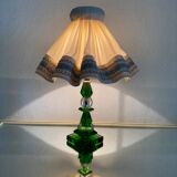 Art Deco Emerald Crystal Lamp