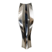 Grand vase-sculpture signé – acier inoxydable poli miroir –  circa 199