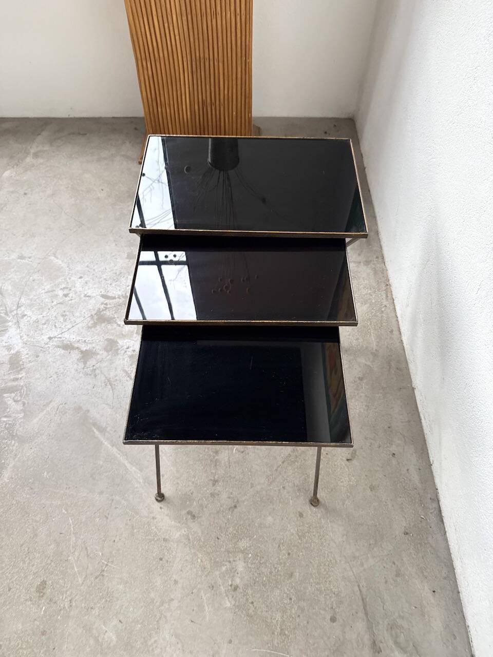 Adnet 1950s nesting tables trio