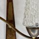 Paire d'appliques vintage en laiton et verre pressé-moulé, France, 1950