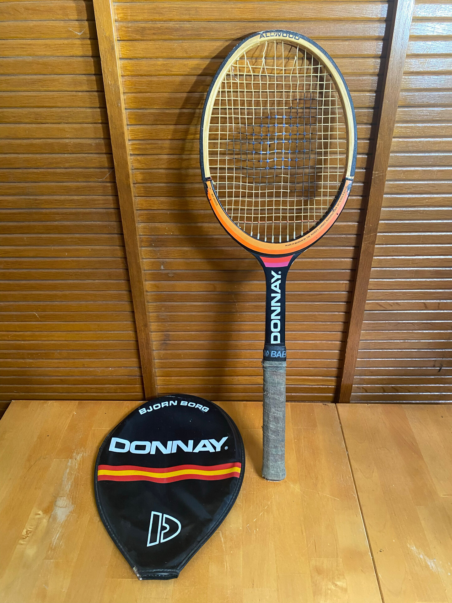 Vintage donnay bjorn borg tennis racket wood + case