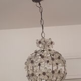 Lustre boule en cristal ancien