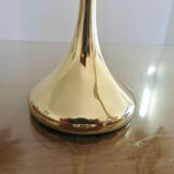 Series of 3 Scandinavian brass candle holders, 70s tulip foot
