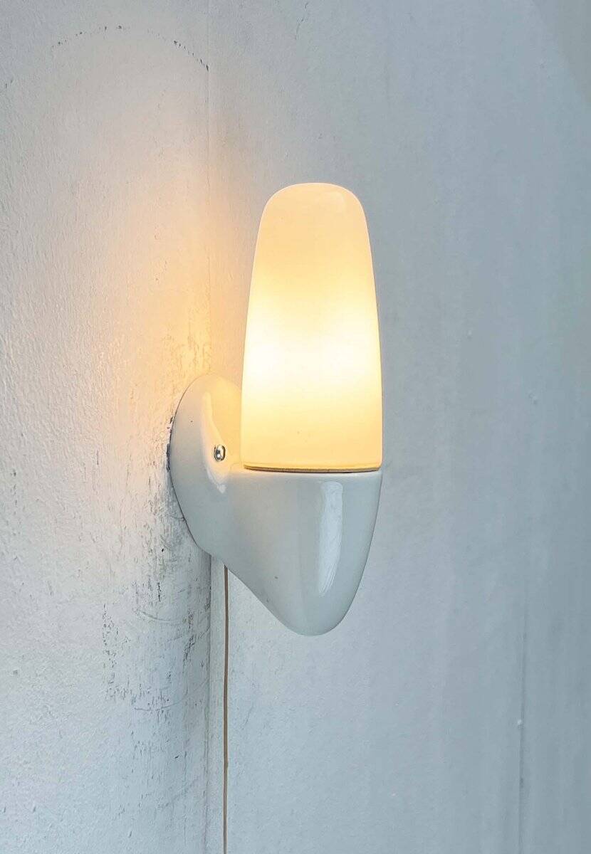 Mid-Century Modern German Ceramic 6065 Sconce by Wilhelm Wagenfeld for Lindner, 1950s, Set of 2