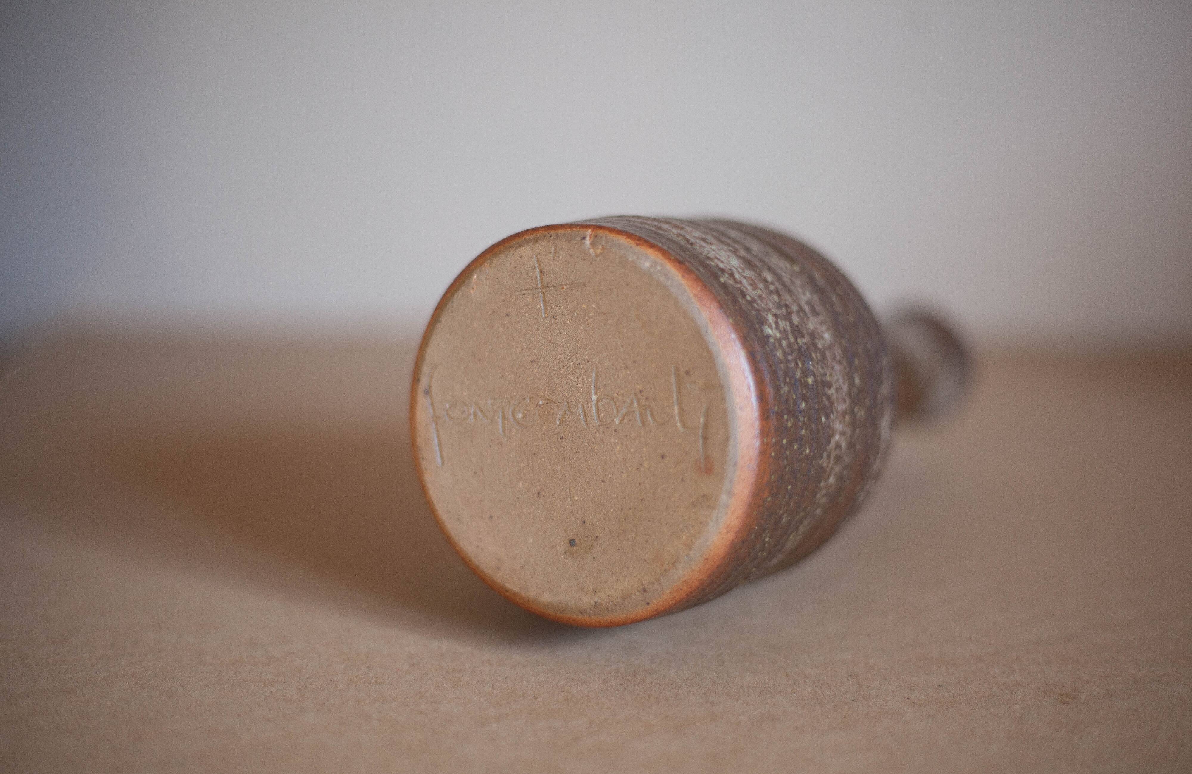 Sandstone vase from Fontgombault Abbey, decorative vase, flower pot, collection, 70's