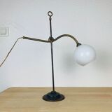Art Deco lamp goes up and down opaline brass