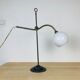 Lampe art déco monte et baisse laiton opaline