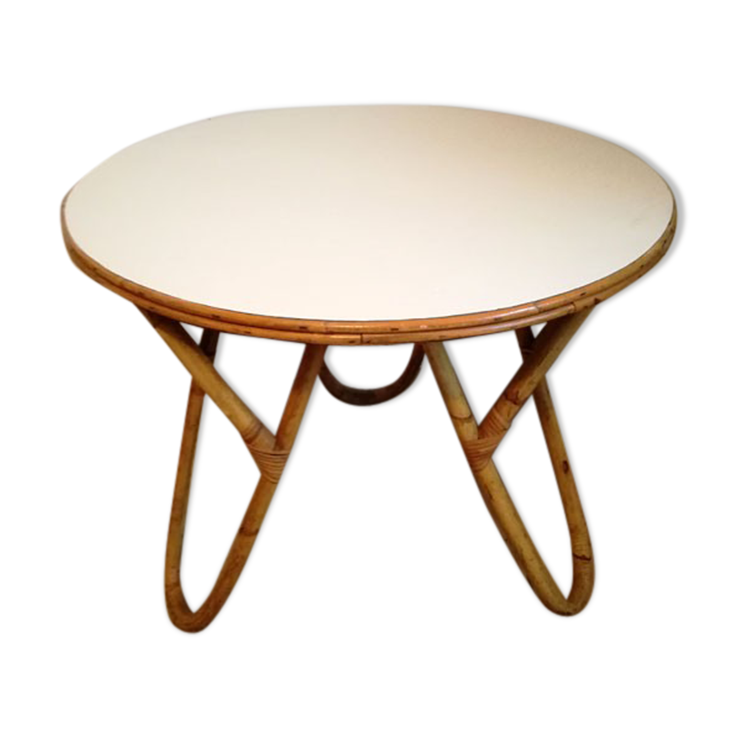 Bamboo and white coffee table